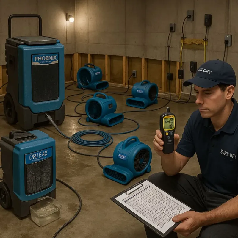 Structural Drying and Dehumidification process in Valley View, OH